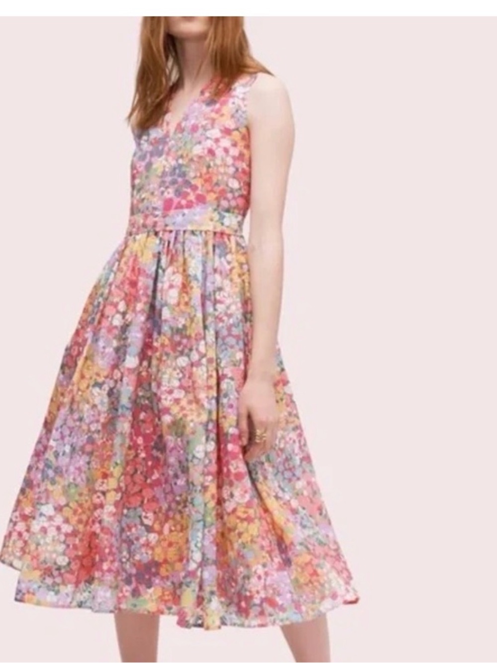 kate spade Pink Floral Midi Dress - Picture 1 of 8